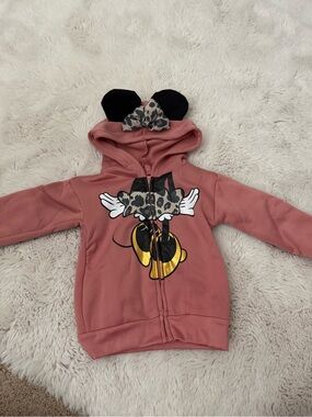 Minnie Mouse Pink Hooded Zip-Up Sweatshirt 2t